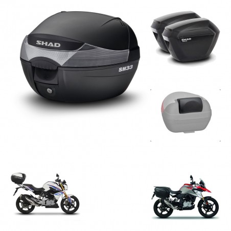 SHAD Maletas sh23 + soporte montaje baul SH33 accesorios KIT-473588
