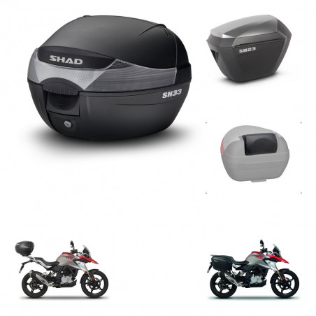 SHAD Maletas sh23 alu + soporte montaje baul SH33 accesorios KIT-473597