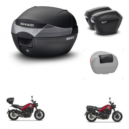SHAD Maletas sh23 + soporte montaje baul SH33 accesorios KIT-473604