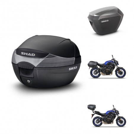 SHAD SH23 alu suitcases + mounting bracket SH33 trunk KIT-473641