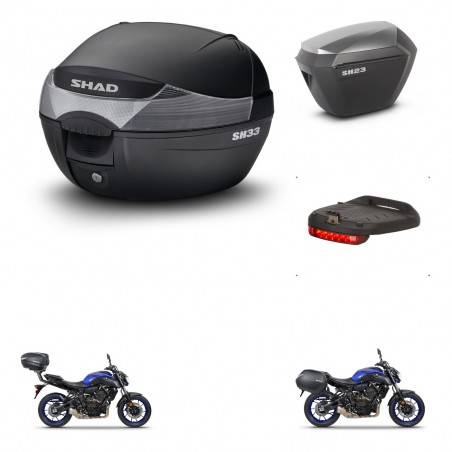 SHAD SH23 alu suitcases + mounting bracket SH33 trunk accessories KIT-473643