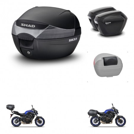SHAD Maletas sh23 + soporte montaje baul SH33 accesorios KIT-473644