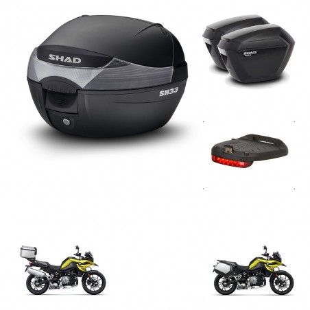 SHAD Maletas sh23 + soporte montaje baul SH33 accesorios KIT-473650