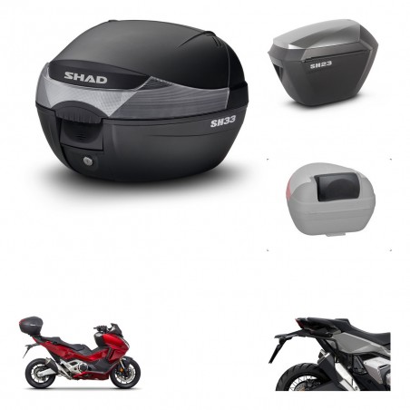 SHAD Maletas sh23 alu + soporte montaje baul SH33 accesorios KIT-473701