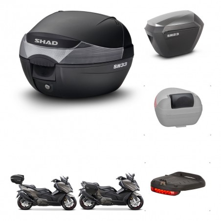 SHAD Maletas sh23 alu + soporte montaje baul SH33 accesorios KIT-473775