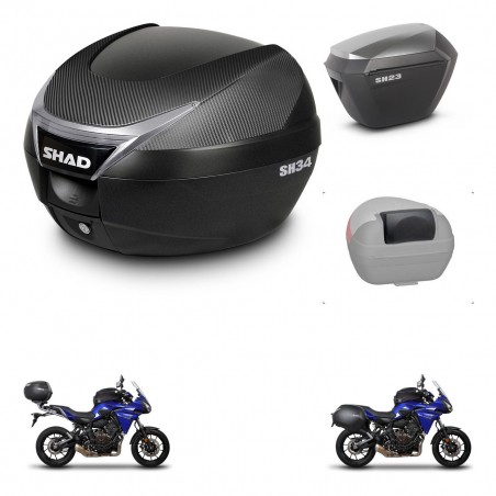 SHAD SH23 alu suitcases + mounting bracket SH34 trunk accessories KIT-473893