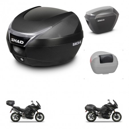 SHAD Maletas sh23 alu + soporte montaje baul SH34 accesorios KIT-473941
