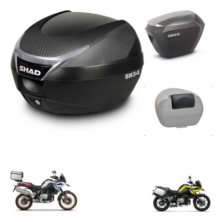 SHAD Maletas sh23 alu + soporte montaje baul SH34 accesorios KIT-474005