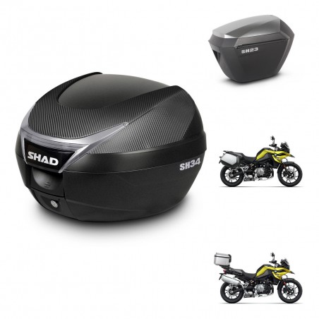 SHAD SH23 alu suitcases + mounting bracket SH34 trunk KIT-474017