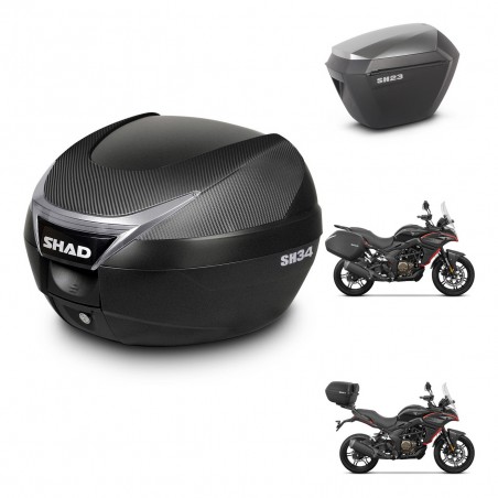 SHAD SH23 alu suitcases + mounting bracket SH34 trunk KIT-474113