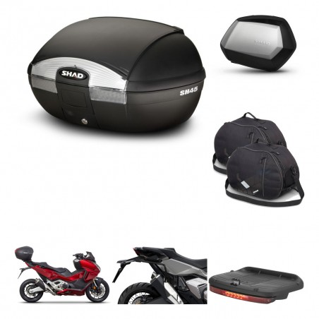 SHAD Maletas SH35 PREMIUM + soporte montaje baul SH45 accesorios KIT-474162