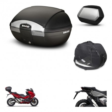 SHAD Maletas SH35 PREMIUM + soporte montaje baul SH45 accesorios KIT-474167