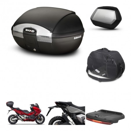 SHAD Maletas SH35 PREMIUM + soporte montaje baul SH45 accesorios KIT-474173
