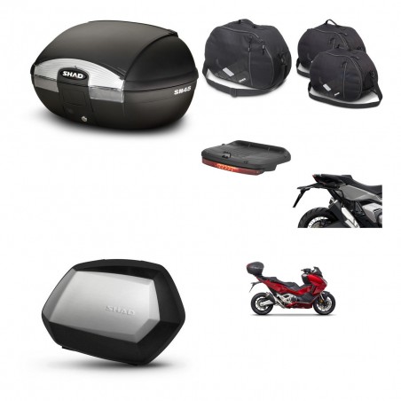 SHAD Maletas SH35 PREMIUM + soporte montaje baul SH45 accesorios KIT-474174