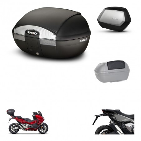 SHAD Maletas SH35 PREMIUM + soporte montaje baul SH45 accesorios KIT-474179