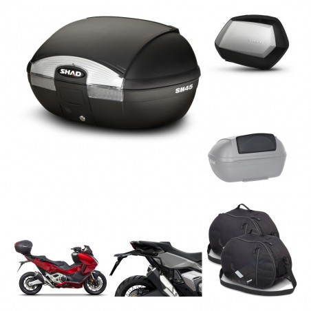 SHAD Maletas SH35 PREMIUM + soporte montaje baul SH45 accesorios KIT-474180