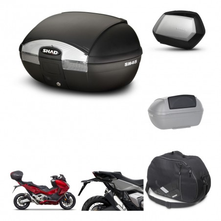SHAD Maletas SH35 PREMIUM + soporte montaje baul SH45 accesorios KIT-474191