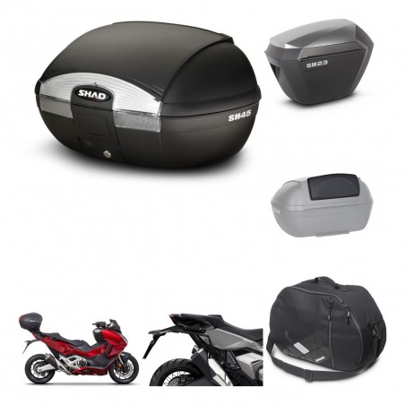 SHAD SH23 alu suitcases + mounting bracket SH45 trunk accessories KIT-474193