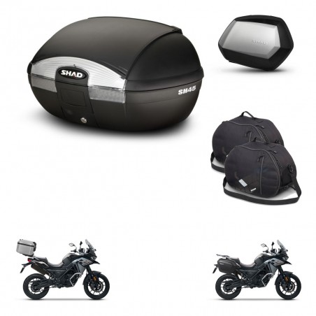 SHAD Maletas SH35 PREMIUM + soporte montaje baul SH45 accesorios KIT-474204