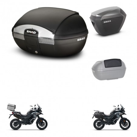 SHAD SH23 alu suitcases + mounting bracket SH45 trunk accessories KIT-474229