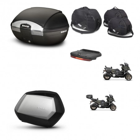 SHAD Maletas SH35 PREMIUM + soporte montaje baul SH45 accesorios KIT-474270