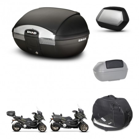 SHAD Maletas SH35 PREMIUM + soporte montaje baul SH45 accesorios KIT-474287