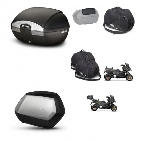 SHAD Maletas SH35 PREMIUM + soporte montaje baul SH45 accesorios KIT-474288