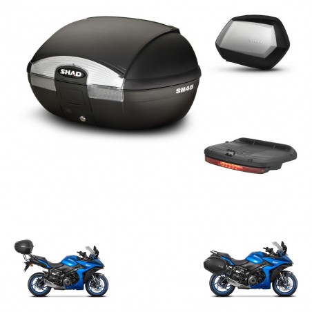 SHAD Maletas SH35 PREMIUM + soporte montaje baul SH45 accesorios KIT-474305