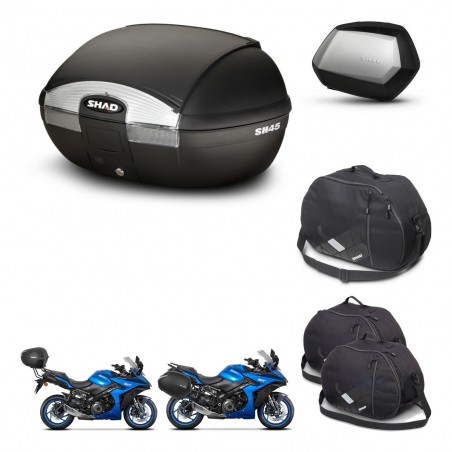 SHAD Maletas SH35 PREMIUM + soporte montaje baul SH45 accesorios KIT-474312