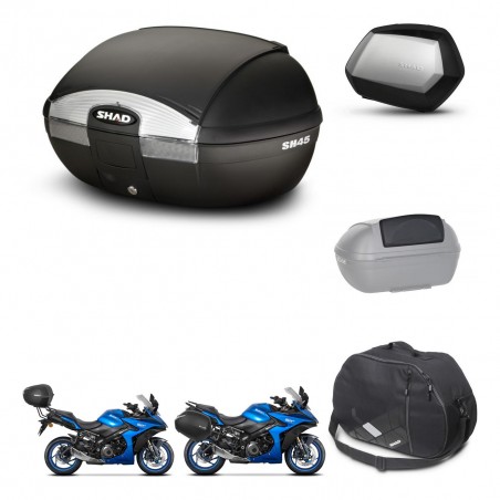 SHAD Maletas SH35 PREMIUM + soporte montaje baul SH45 accesorios KIT-474335