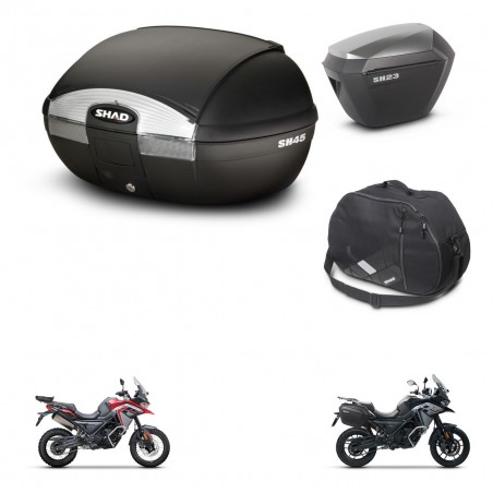 SHAD SH23 alu suitcases + mounting bracket SH45 trunk accessories KIT-474361