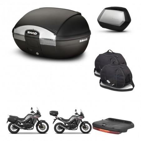 SHAD Maletas SH35 PREMIUM + soporte montaje baul SH45 accesorios KIT-474402