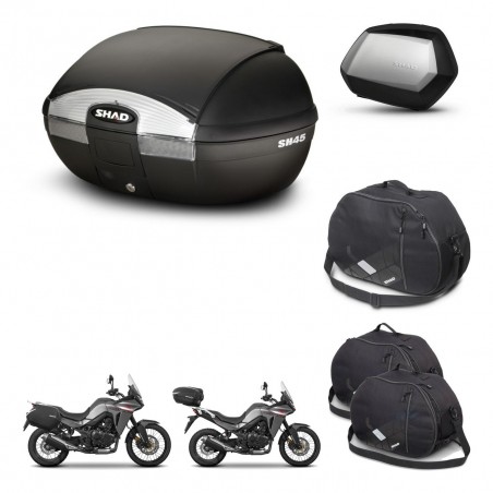 SHAD Maletas SH35 PREMIUM + soporte montaje baul SH45 accesorios KIT-474408