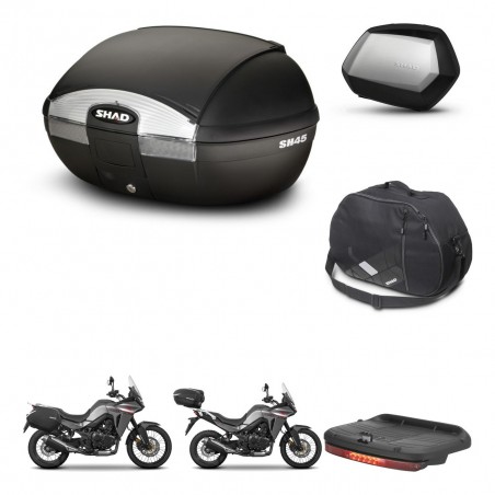 SHAD Maletas SH35 PREMIUM + soporte montaje baul SH45 accesorios KIT-474413