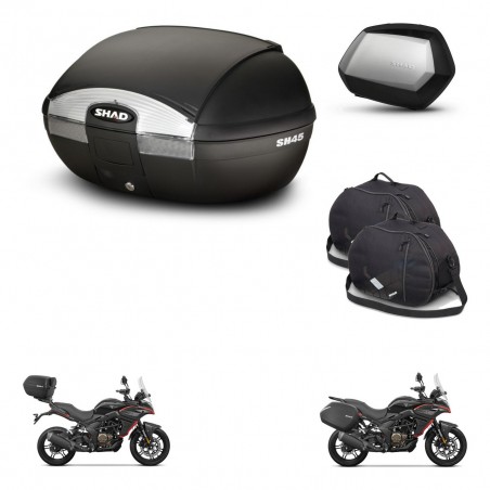 SHAD Maletas SH35 PREMIUM + soporte montaje baul SH45 accesorios KIT-474444