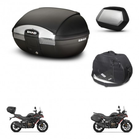 SHAD Maletas SH35 PREMIUM + soporte montaje baul SH45 accesorios KIT-474455