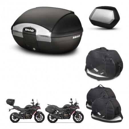 SHAD Maletas SH35 PREMIUM + soporte montaje baul SH45 accesorios KIT-474456
