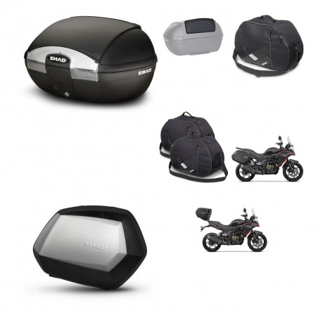 SHAD Maletas SH35 PREMIUM + soporte montaje baul SH45 accesorios KIT-474480