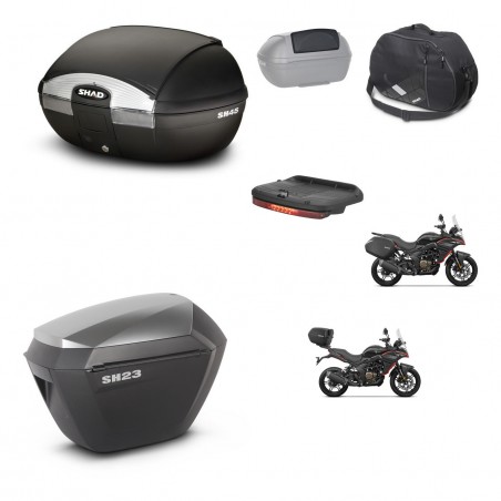 SHAD SH23 alu suitcases + mounting bracket SH45 trunk accessories KIT-474487