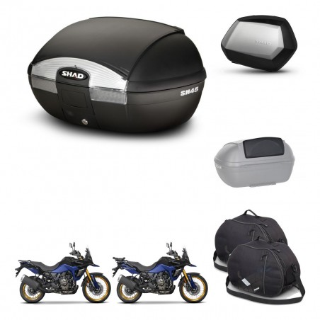 SHAD Maletas SH35 PREMIUM + soporte montaje baul SH45 accesorios KIT-474516