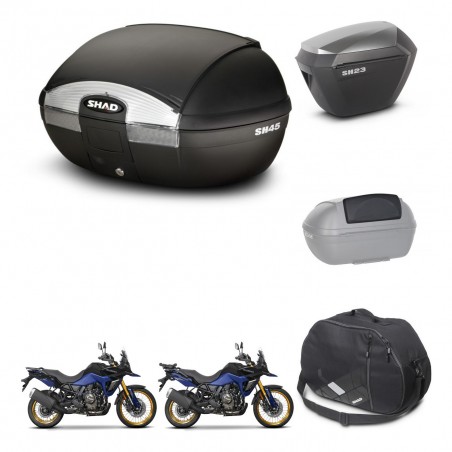 SHAD SH23 alu suitcases + mounting bracket SH45 trunk accessories KIT-474529