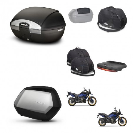 SHAD Maletas SH35 PREMIUM + soporte montaje baul SH45 accesorios KIT-474534