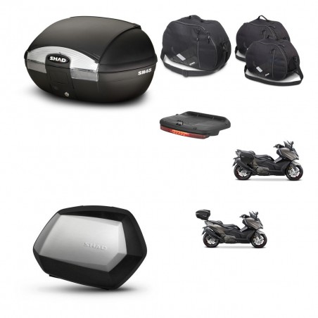 SHAD Maletas SH35 PREMIUM + soporte montaje baul SH45 accesorios KIT-474606