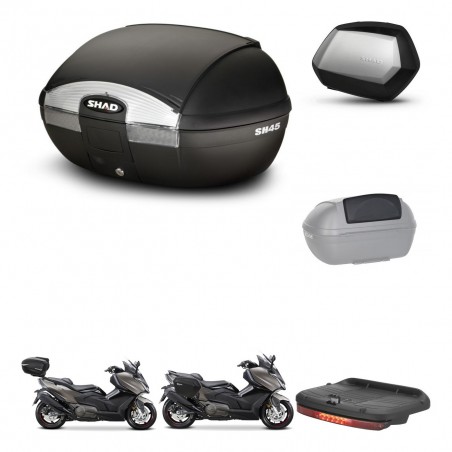 SHAD Maletas SH35 PREMIUM + soporte montaje baul SH45 accesorios KIT-474617