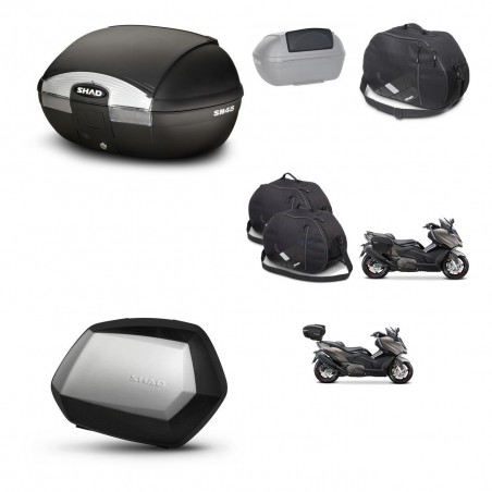 SHAD Maletas SH35 PREMIUM + soporte montaje baul SH45 accesorios KIT-474624