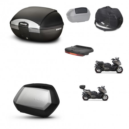 SHAD Maletas SH35 PREMIUM + soporte montaje baul SH45 accesorios KIT-474629