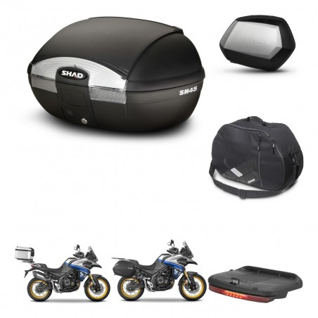 SHAD Maletas SH35 PREMIUM + soporte montaje baul SH45 accesorios KIT-474653