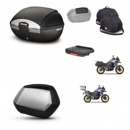 SHAD Maletas SH35 PREMIUM + soporte montaje baul SH45 accesorios KIT-474666