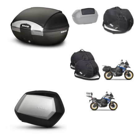 SHAD Maletas SH35 PREMIUM + soporte montaje baul SH45 accesorios KIT-474672