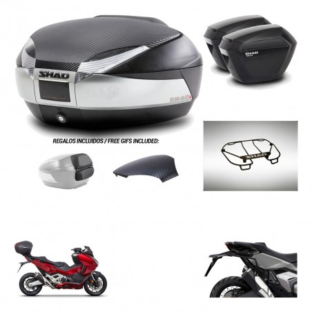 SHAD Maletas sh23 + soporte montaje baul SH48 tapa respaldo accesorios KIT-475486